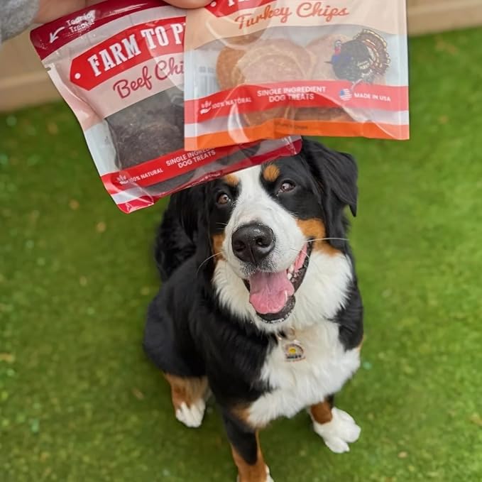 Farm To Pet - Puppy Training Treats Starter Pack Fish 4oz + 2 Chicken & 2 Turkey Snack Chips for Small Dogs - Value Pack Treats, 100% All Natural, Single Ingredient, Puppy Essentials Made in USA