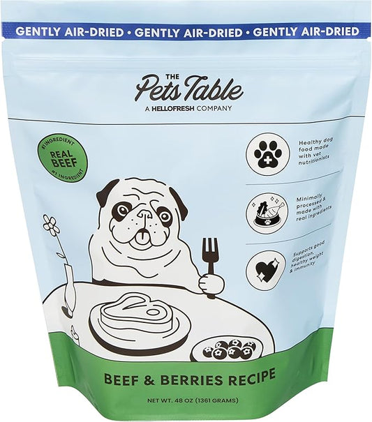 The Pets Table Beef & Berries Grain-Free Air-Dried Dog Food, 48 Oz. Bag (Pack of 2)