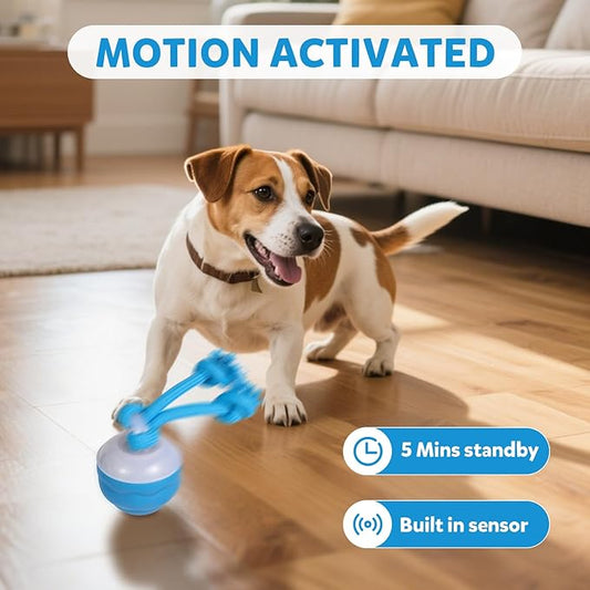 Interactive Dog Toys, Dog Toys to Keep Them Busy with Squeaky, Active Moving Dog Ball for Puppy and Medium Dogs, Durable Power Tail 2.0 Dog Toy,USB Rechargeable