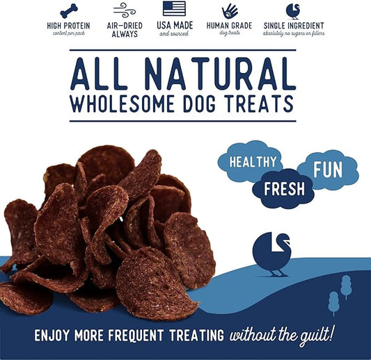 Beg & Barker Turkey Chips for Dogs (8 Ounce, Pack of 1) - Single Ingredient Dog Treats Made for Large & Small Dogs Protein Human Grade Dog Treats Made from Real Meat Turkey, Made in USA
