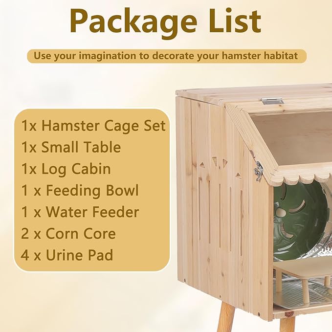 Brooder Box for Chicks Hamster Rat Cage Glass Bottom, Wooden Habitat Chew Proof Guinea Cages and Rat Habitat with Acrylic Sheets and Openable Top 31.5 X 15.7 X 15.7in