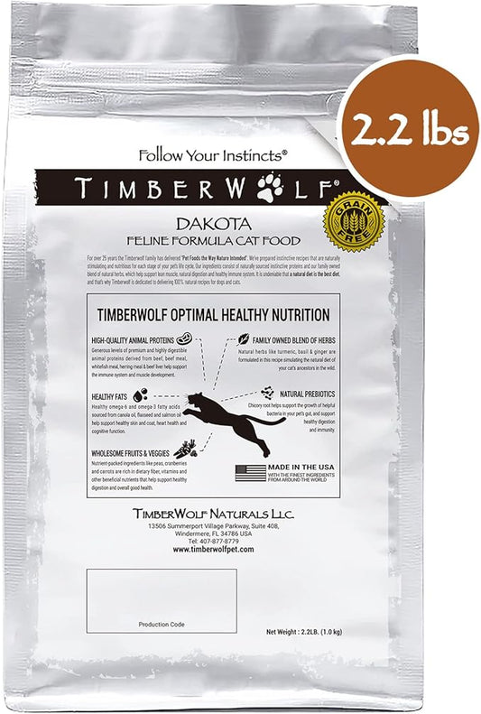 Timberwolf Dakota Beef Recipe Dry Cat Food 2.2lb