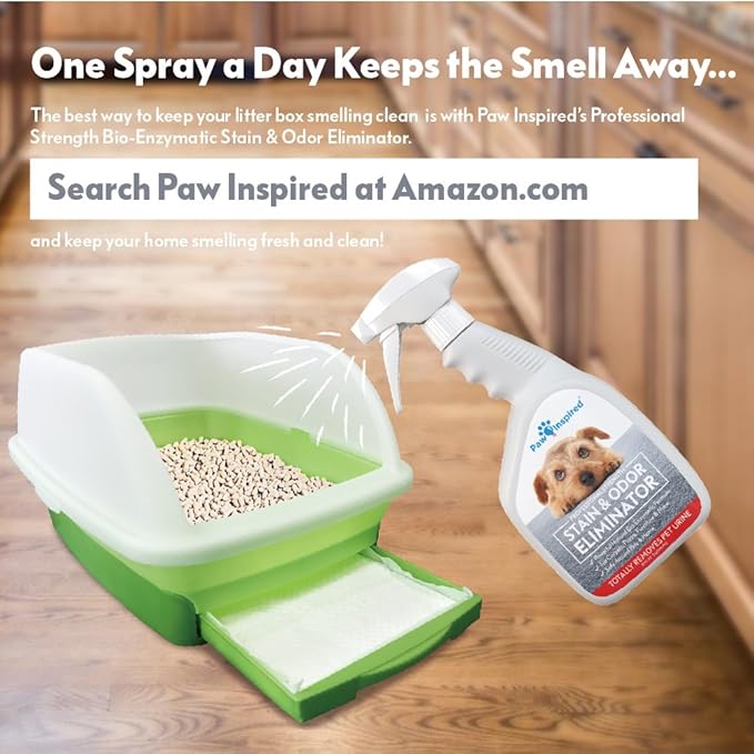 Paw Inspired Cat Pads, Generic Refills for Tidy Cats Breeze Litter Box System, Disposable Kitty Litter Liners, Super Absorbent Pee Pads, 16.9 x 11.4 Inch (Original/Unscented, 80 Count)