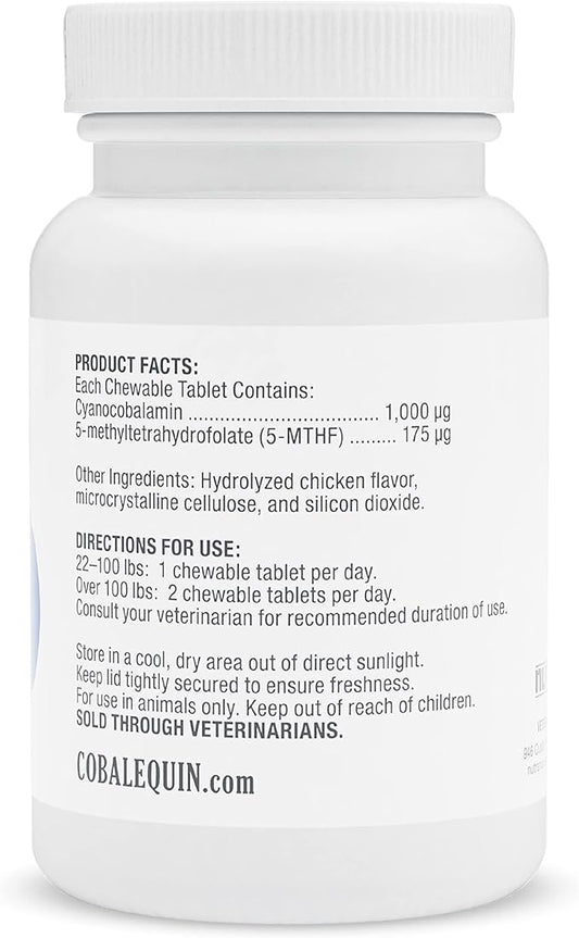 Nutramax Laboratories Cobalequin B12 Supplement for Medium to Large Dogs, 45 Chewable Tablets, Hydrolyzed Chicken, 2.08 ounces