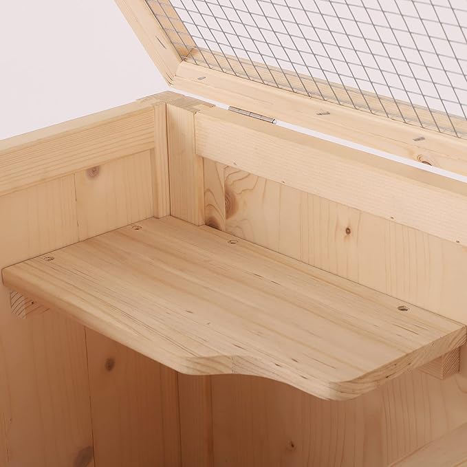 PawHut 5-Tier Wooden Hamster Cage Mice Habitat Rat Habitat with Openable Top, Front Door and Storage Shelf
