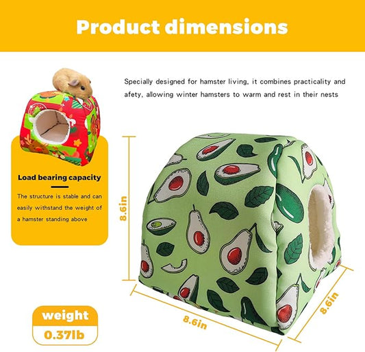 Guinea Pig Hideout - Thickened Washable (Pink) Small Animal House Cage Accessories for Guinea Pig,Mouse,Chinchillas, Hamsters,Hedgehogs,Ferrets,Bearded Dragons & Rats