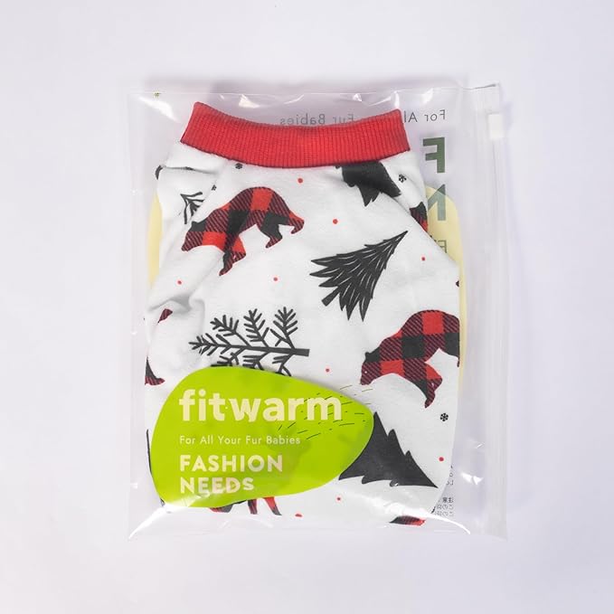 Fitwarm Reindeer Dog Christmas Pajamas, Winter Doggy Clothes for Small Dogs Boy Girl, Fleece Dog Onesie with Feet, Holiday Pet Outfit, Black, White, Red, XXL