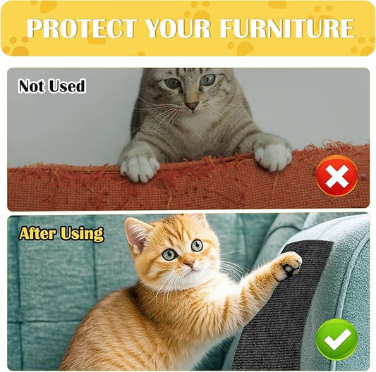 Self-Adhesive Cat Scratch Mat Trimmable Cat Scratching Post Carpet 79in Durable Carpet Mat Pad Replacement for Cat Tree Shelves Post Couch, Furniture, Walls & Doors DIY Cat Climbing Mat(Dark Gray)