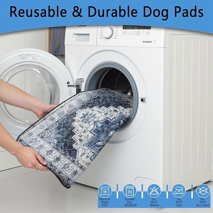 Washable Pee Pads for Dogs, Absorbent Reusable Puppy Pads Waterproof, Leakproof & Non-Slip Whelping Pad, Potty Training Pads for Dogs Playpen Mat 72x72