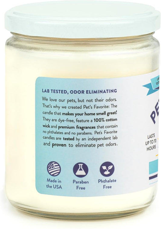 Pet's Favorite Pet Odor Candle, Clean Burning, Long Lasting Scented Candles with a Cotton Wick. (Clean Laundry, Pack of 2)