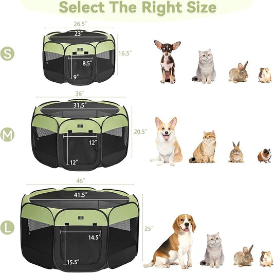 A 4 Pet Portable Cat Playpen for Small Dogs, 27" Small Kitten Playpen, Suitable for Puppy/Cats/Rabbit/Chick, Cat Play Pen with Mesh Panel(11”W × 7.5”H)