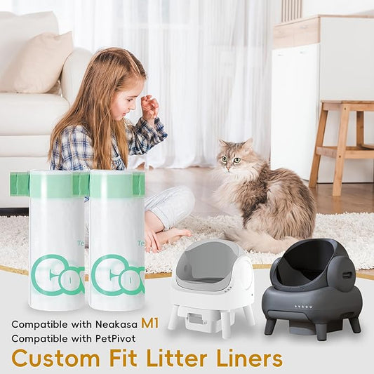100 Count 27" x 13" Cat Litter Box Bags, Neakasa M1 and PetPivot Litter Bags, Automatic Litter Box Liners with Drawstring, Extra Thick Leak-Proof Pet Waste Bags
