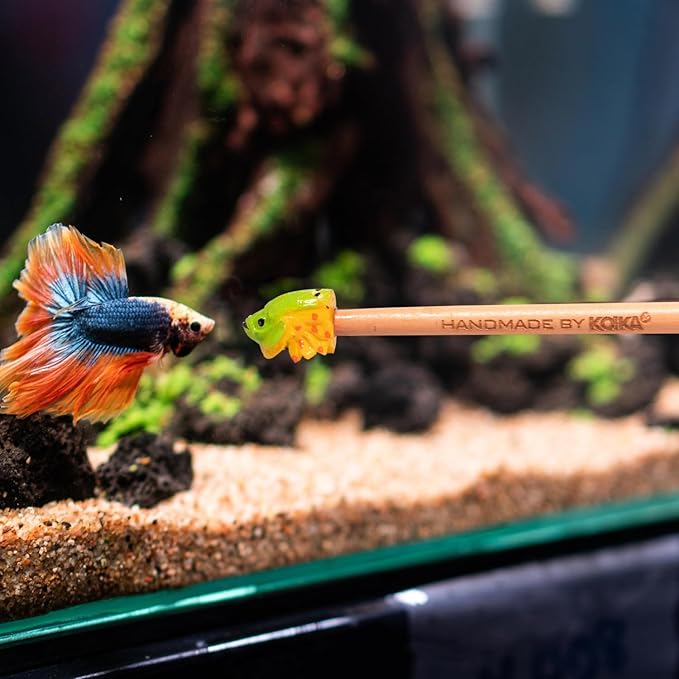 KOIKA Fish Training Stick Toys Fish Tank Decor Betta Training Wand (Growth Bundle (2-Pack & Training Wand)