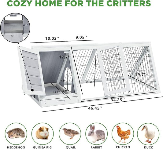 Chicken Coops and Rabbit Hutches with Run, Indoor Outdoor Hamster Cage, Wooden Brooder Boxes for Small Animal