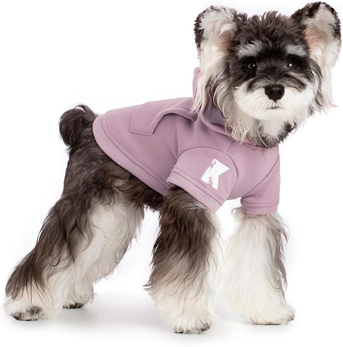 Koneseve Dog Hoodie & Cat Sweater, Warm Fleece Hooded Sweatshirt with Pocket for Small to Large Pets, Cozy Winter Outfit, Purple, 3XL