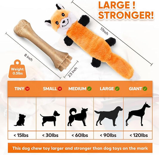 Dog Toys for Aggressive Chewers, Indestructible Dog Bones for Aggressive Chewers, Tough Chew Toy for Heavy Duty Dogs, Big Teething Toys with Durable Nylon for Large/Medium Breed Puppies