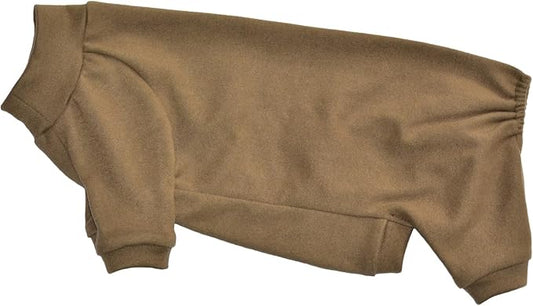 Sphynx Cat Four Leg Warm Fleece Pajamas Elastic Pet Clothes for Hairless Cats Surgery Recovery Suit for Sphynx, Devon, Cornish (Coffee, M (5.5-7 lbs))