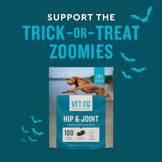 VetIQ Hip & Joint Supplement for Dogs, Anti Inflammatory Joint Support, Glucosamine, MSM, and Krill, Chicken Flavored Soft Chews, 60 Count