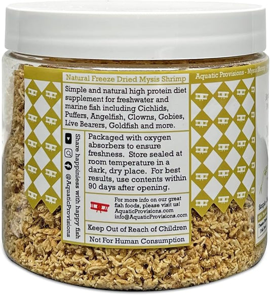 Mysis Fish Food 2.5 oz, Freeze Dried, for Freshwater and Marine Aquarium Fish