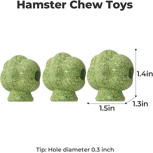 mini&moe Hamster Chew Toys for Teeth - Guinea Pig Chews and Treats Natural Hamster Enrichment Toys Improve Dental Health for Rat, Bunny, Chinchilla, Gerbils and Small Animal