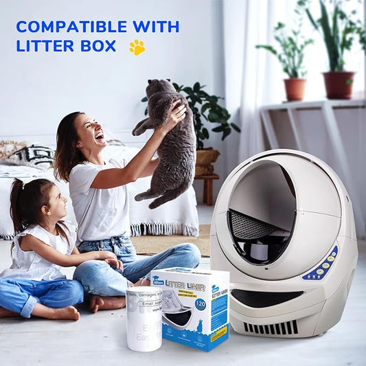 Litter Box Liner Bag Compatible with Cat litter Box 3 and 4, 120 Pack - Extra Thick Waste Bags for Self-Cleaning Pet Kitty Litter Box Drawer Liners, 9-11 Gallons Home/Kitchen Trash Bags