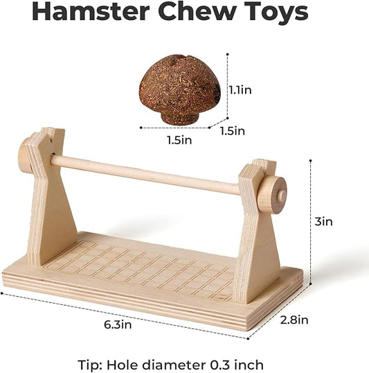 mini&moe Hamster Chew Toys for Teeth - Guinea Pig Chews and Treats Natural Hamster Enrichment Toys Improve Dental Health for Rat, Bunny, Chinchilla, Gerbils and Small Animal