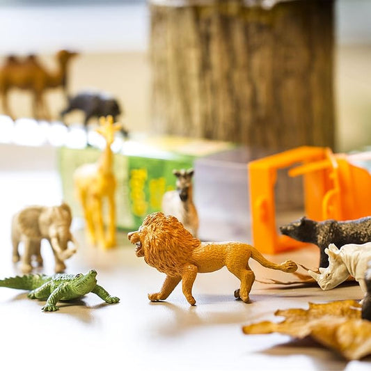 Safari Ltd. Wild TOOB - 12 Mini Figurines: Giraffe, Bear, Tiger, Camel, Lion, Crocodile, Gorilla, Hippo, Rhino, Zebra, Panther, Elephant - Educational Toy Figures For Boys, Girls & Kids Ages 3+