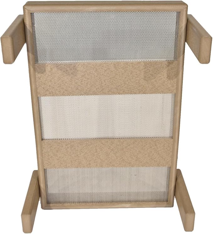 Recycled Plastic Platform Ground Bird Feeder Tray Made in America (Weathered Wood with Reinforced Mesh Floor),12Wx18Lx6H
