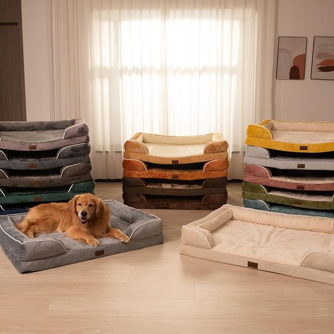 Comfort Expression Small Dog Beds Waterproof Cat Beds Orthopedic Foam Sofa Beds for Small Dogs Comfy Pet Bed with Washable Removable Cover & Non-Slip Bottom(XX-Small,Dark Green)