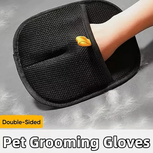 Pet Hair Removal Glove Reusable Anti Static Pet Fur Remover Glove for Furniture Clothes Bedding and More for Dogs and Cats Multi Surface Hair Cleaner Tool (2 pcs)