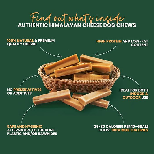 Authentic Himalayan Yak Cheese for Dogs - Jumbo (Pack of 1) - Sourced from Pristine Himalayan Foothill, Rawhide-Free, NO preservatives