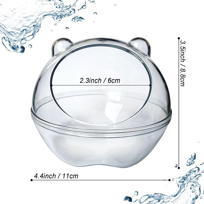 Hamster Bathtub,Hamster Bathroom,Sand Bath Container,Hamster Toilet and Sandbox Dust Bathtub,Hamster Bed,Sand Bath Box for Hamster Cage Accessories (S 4.4x4.4x3.5 inch)