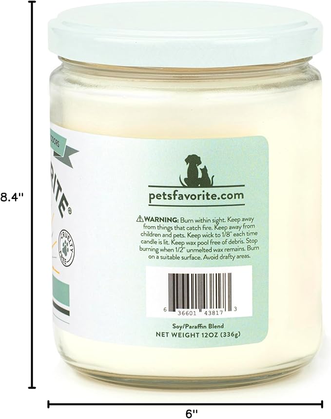 Pet's Favorite Pet Odor Candle, Clean Burning, Long Lasting Scented Candles with a Cotton Wick. (Forest Pine, Pack of 1)