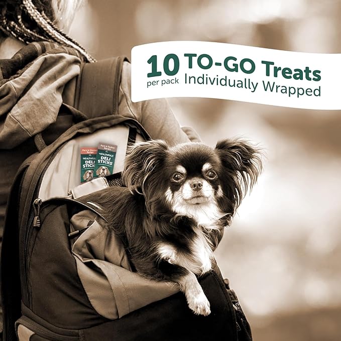 Deli Sticks Pork and Turkey Human-Grade Gluten-Free Soft and Chewy Dog Treats, 10 Count Bag