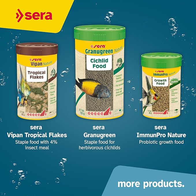 Sera O-Nip Nature 24 Tabs 0.6 oz | Complete Feed for All Ornamental Fish | Adhesive Tablets Stick to The Aquarium Glass | High Protein | No Dyes & Preservatives | with Bloodworms, Krill & Tubifex