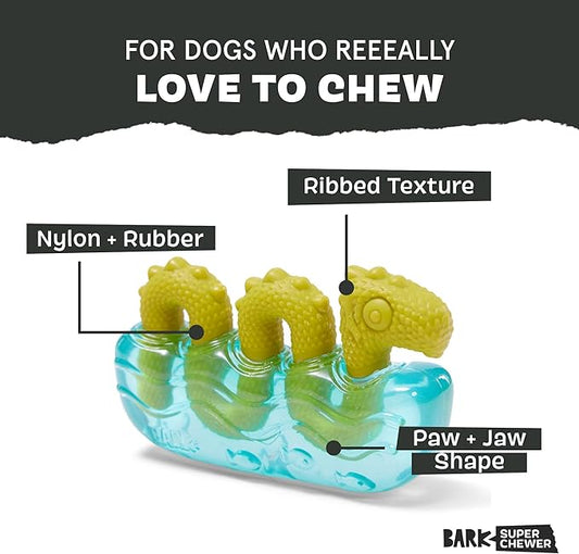 Barkbox Dogness Monster Super Chewer Dog Chew Toy - Tough Dental Stimulating Toy for Aggressive Chewers | Large