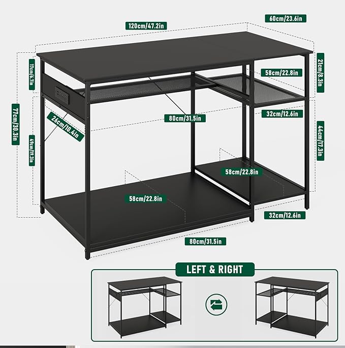 120 Gallon Fish Tank Stand with Power Outlets, Heavy Duty Large Aquarium Stand with Light, Double Reptile Tank Turtle Terrariums Table for Fish Tank Accessories Storage,1100LBS Capacity