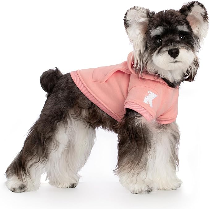 Koneseve Dog Hoodie - Fleece Warm Sweater with Pocket, Soft Clothes for Daily Wear, Basic Hooded Sweatshirts, Winter Coat Clothing, Comfort Tee Shirt Fit for All Breeds Pet - Pink - XL