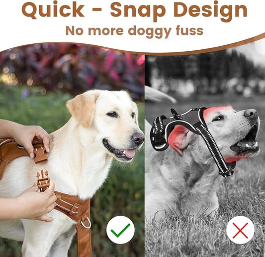 No Pull Dog Harness, Reflective Puppy Vest for Small Medium Large Sized Dog(Carmel Brown,M)