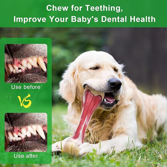 Dog Chew Toys for Aggressive Chewers Beef Flavor Indestructible Nylon Puppy Bone Tough Teething & Calming for Large Medium Breeds(20lbs-75lbs) Birthday Gift Christmas