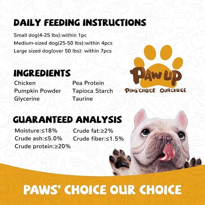 Dog Treats Chicken Wrapped Biscuits Pumpkin Sticks, Rawhide Free Soft Chewy w/Taurine, Dog Training Treats,12.5 oz