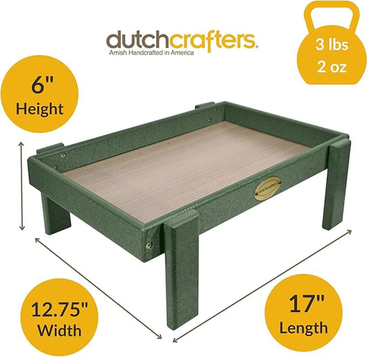 Amish American Made Platform Bird Feeder, Free Standing Ground Bird Feeders for Outdoors, with Raised Seed Tray for Wild Birds, Chicken, Squirrel, Gift for Birdwatchers (Turf Green)