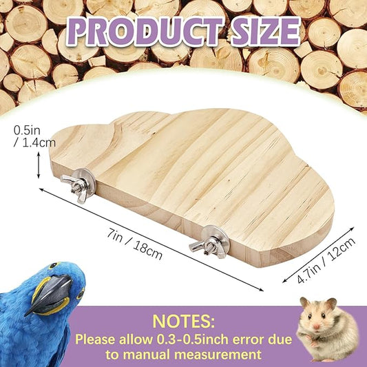 Hamiledyi Wooden Hamster Cage Set 4Pcs Bird Wood Platform Accessories Perch Stand Board Habitat for Syrian Dwarf Hamsters Small Animals
