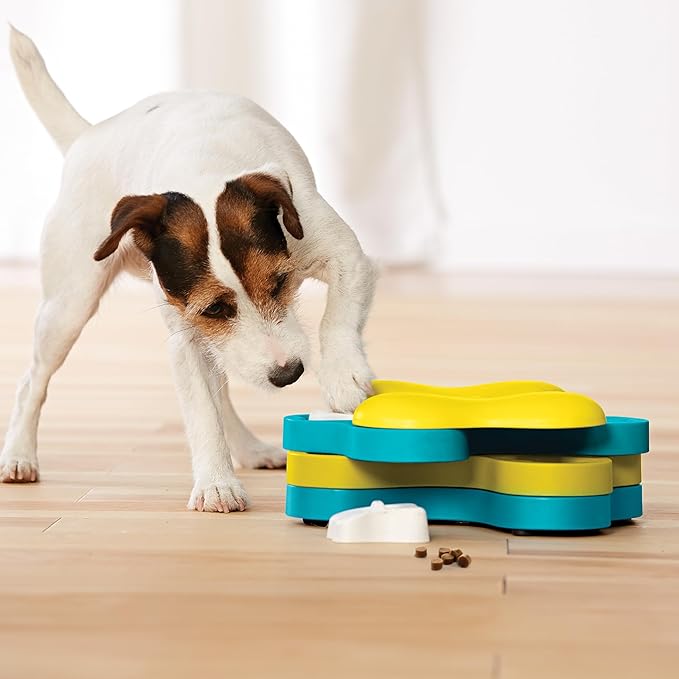 Outward Hound by Nina Ottosson Dog Tornado Treat Puzzle Dog Toy, Level 2 Intermediate, Blue