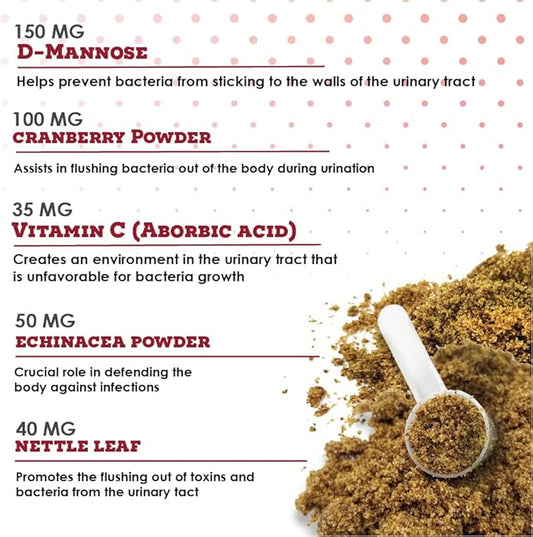 Cranberry D Mannose MAX- Dog Urinary Tract (UT) Health, Bladder and Kidney Support Supplement - UTI Bladder Control for Dogs-Granules (90 Doses)