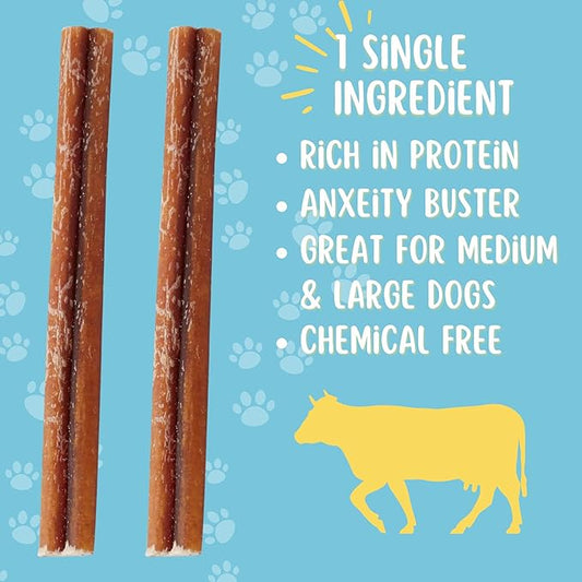 hotspot pets Bully Sticks for Dogs - All Natural Single Ingrediant Beef Bully Bones, Fully Digestible Rawhide Free 100% Bully SticksDog Chews (12 Inch, 6 Count)