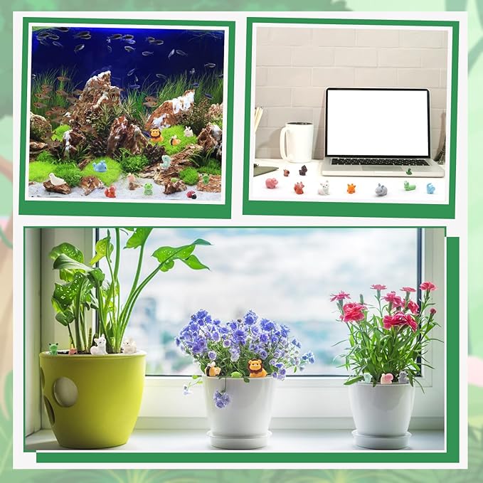 Benvo 45 PCS Assorted Mini Resin Animal Figurines - Tiny Creatures for DIY Crafts, Fairy Gardens, Dollhouse Accessories, Hide & Decor