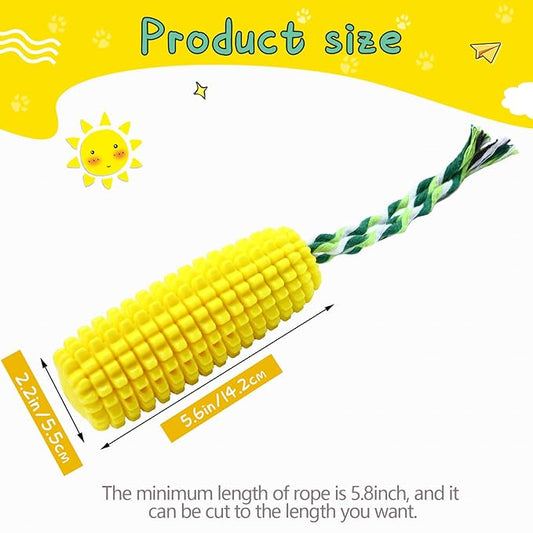 Sumind Dog Tough Corn Toys for Aggressive Chewers Indestructible Durable Squeaky Toothbrush Interactive Corn Puppy Toys for Small Medium Large Breed for Training and Cleaning Teeth