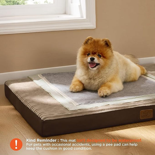 Bedsure Dog Bed for Small Dogs - Orthopedic Pet Beds with Removable Machine Washable Cover, NOT Waterproof Egg Crate Foam Puppy Pad, Suitable for Pet Up to 20 lbs, 23"x17"