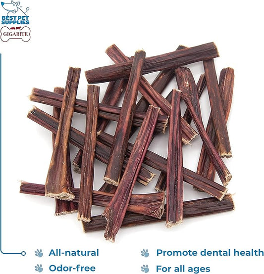 Best Pet Supplies GigaBite 6 Inch Beef Gullet Jerky Sticks (20 Pack) - All Natural, Free Range Beef Esophagus Stick Dog Treat